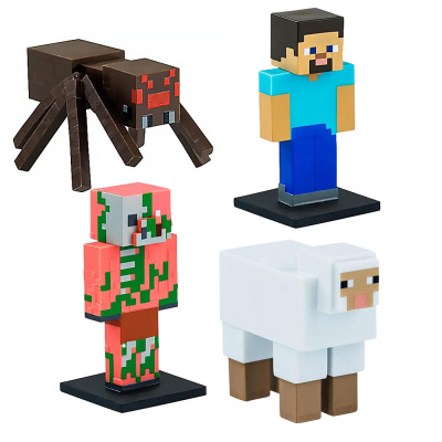 Коллекционные топперы Minecraft Паук Стив Овца Свинозомби и Эндермен Minecraft MC2040A 1